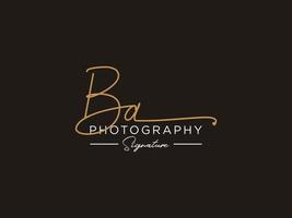 Letter BA Signature Logo Template Vector