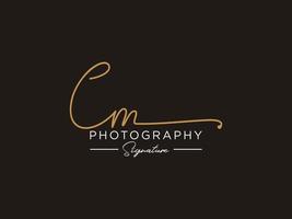 Letter CM Signature Logo Template Vector