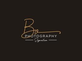 Letter BO Signature Logo Template Vector