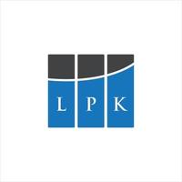 diseño de logotipo de letra lpk sobre fondo blanco. concepto de logotipo de letra de iniciales creativas lpk. diseño de letras lpk. vector