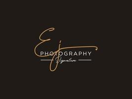 Letter EJ  Signature Logo Template Vector