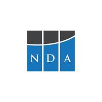 NDA letter logo design on WHITE background. NDA creative initials letter logo concept. NDA letter design. vector