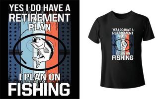 Fishing t shirt design vector