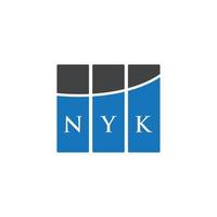 diseño de logotipo de letra nyk sobre fondo blanco. concepto de logotipo de letra de iniciales creativas de nyk. diseño de letras nyk. vector