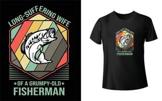 Fishing t shirt design vector