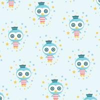 cute penguin character vector background on light blue background