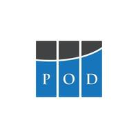 POD letter logo design on WHITE background. POD creative initials letter logo concept. POD letter design. vector