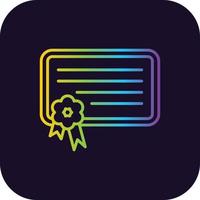 Digital Certificate Gradient Icon vector