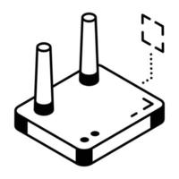 Easy to use linear icon of router vector