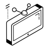 Modern line icon of a lcd vector