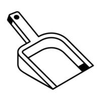 Trendy line icon of a dustpan vector