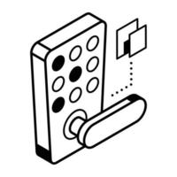 Modern line icon of a smart lock vector