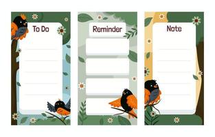 Bird Themed Journal Template vector