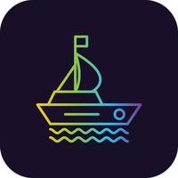 Boat Gradient Icon vector