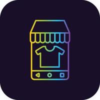 icono de gradiente de compras en línea vector