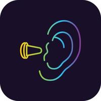 Ear Plug Gradient Icon vector
