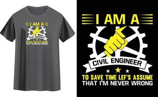 Engineer t shirt design vector