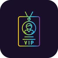 icono de gradiente de pase vip vector