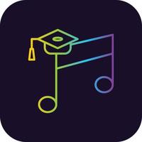 icono de gradiente de educación musical vector