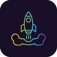 Rocket Gradient Icon vector