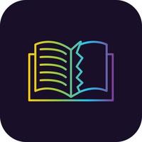 Teared Book Gradient Icon vector