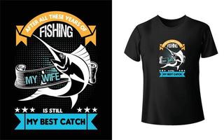 diseño de camiseta de pesca vector