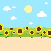 sunflower in the sunny day vector
