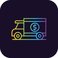 Money Truck Gradient Icon vector