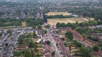 Aerial footage by drone high angle view of London Luton City of England with Buildings video