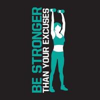 diseño de camiseta de fitness vector