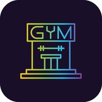 icono de gradiente de gimnasio vector