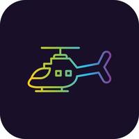 icono de gradiente de helicóptero vector