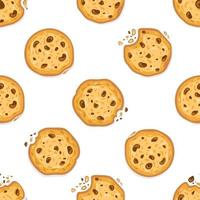 Seamless cookies with chocolate chip vector