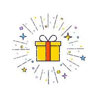 Gift box present greeting surprise winner vector