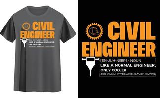 diseño de camiseta de ingeniero vector