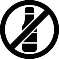 No Alcohol Glyph Icon vector