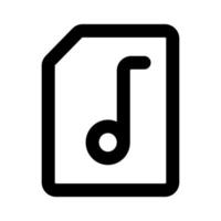 Music File Icon with Outline Style vector