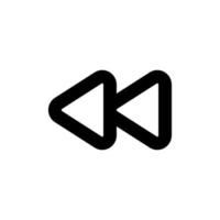 Previous Icon with Outline Style vector
