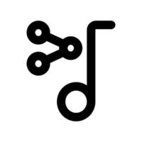 Music Sharing Icon with Outline Style vector