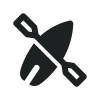 Canoe Icon with Solid Style vector