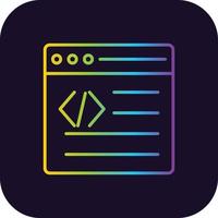 icono de gradiente de programación web vector