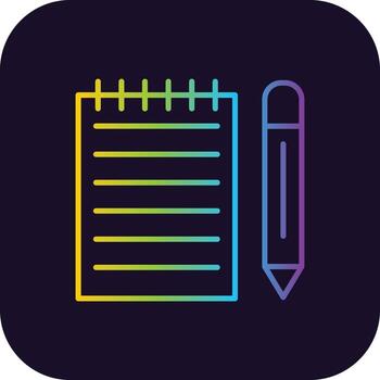 icono de gradiente de escritura vector