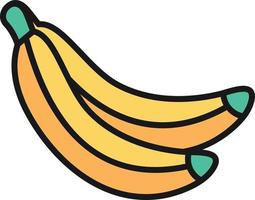 línea de plátano llena vector