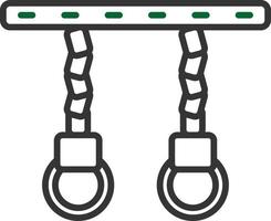 Gym Rings Line Two Color vector