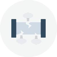 Broken Pipe Flat Circle vector