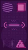 Memphis Style Design with Violet and Purple Pastel Colour of Squares background and Other shapes vector