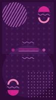 emphis Style Design with Violet and Purple Pastel Colour of Triangles background and Other shapes vector