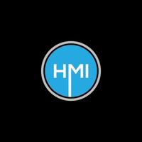 HMI letter logo design on BLACK background. HMI creative initials letter logo concept. HMI letter design. vector