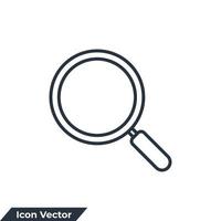 search icon logo vector illustration. Magnifying glass symbol template for graphic and web design collection