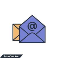 Ilustración de vector de logotipo de icono de correo electrónico. plantilla de símbolo de correo de sobre para la colección de diseño gráfico y web